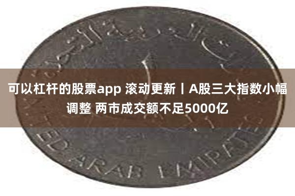 可以杠杆的股票app 滚动更新丨A股三大指数小幅调整 两市成交额不足5000亿