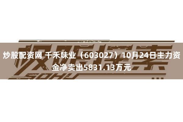 炒股配资网 千禾味业（603027）10月24日主力资金净卖出5831.13万元