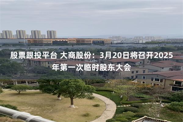 股票跟投平台 大商股份：3月20日将召开2025年第一次临时股东大会